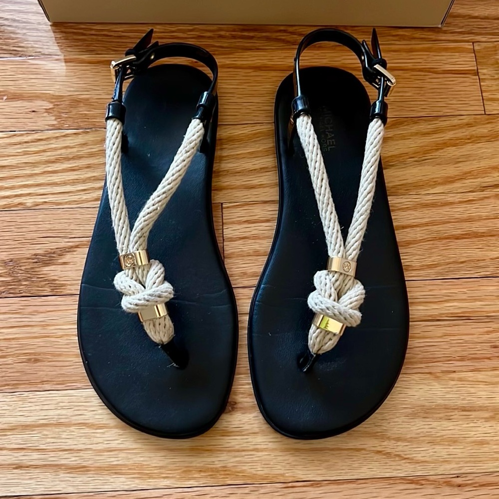Michael Kors black holly jelly sandal rope size 7